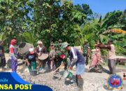 Hari Libur Rabat Beton Tetap Dikebut di TMMD Sengkuyung Tahao II