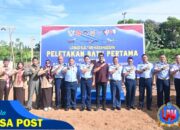Danlanud Sultan Hasanuddin Melakukan Peletakan Batu Pertama Pembangunan Satuan Pelayanan Pemenuhan Gizi