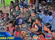 Manunggal Dengan Masyarakat Perbatasan Papua, Satgas Yonif 131/Brajasakti Makan Bersama Dengan Masyarakat Kampung Skofrow