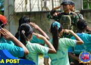 Tumbuhkan Jiwa Kedisiplinan, Satgas Yonif 131/Brajasakti Latih Siswa SD Inpres Wonorejo di Perbatasan Papua