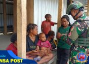Bentuk Nyata Kepedulian, Satgas Yonif 715/Mtl Berikan Pelayanan Kesehatan Dengan Cinta