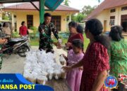Minggu Penuh Damai, Satgas Yonif 131/Brajasakti Berbagi Kasih di Gereja GKI Perbatasan Papua