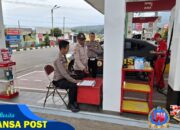 Patroli Kewilayahan, Personil Polsek Cikijing Pantau Situasi Kamtibmas di Area SPBU