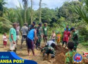 Peduli Warga, Satgas Yonif 126/KC Bantu Pemakaman dan Salurkan Bantuan Sembako di Yomkondo