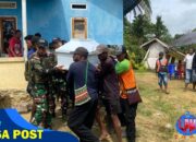 TNI Hadir di Tengah Duka: Satgas Yonif 131/Brajasakti Melayat Tokoh Kampung Pyiawi yang Meninggal Akibat Longsor