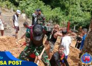 Personel Pos Panga Satgas Pamtas RI-Malaysia Yonarhanud 1/PBC/1 Kostrad Bantu Pemakaman Warga Perbatasan