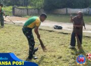 Satgas Pamtas RI-MLY Yonarhanud 1 Kostrad Pos Gabma Sajingan Gelar Karya Bakti Bersihkan Masjid