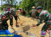 Bhakti TNI di Perbatasan: Satgas Yonif 131/Brajasakti dan Warga Wambes Gotong Royong Perbaiki Jalan Rusak