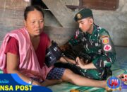 Prajurit Satgas Pamtas RI–Malaysia Yonarhanud 1/PBC/1 Kostrad Gelar Pelayanan Kesehatan di Wilayah Perbatasan Kalimantan Barat Sektor Barat