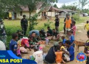 Karya Bakti Merah Putih Satgas 126 dan Warga Umap: Kerja Bareng, Ngopi Bareng