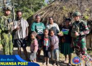 Satgas TNI Sentuh Hati Warga Kampung Wako Dengan Anjangsana dan Bantuan Sargal