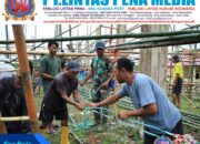 Anggota Satgas TMMD Ke-126 Kodim 1505/Tidore dan Warga Kompak, Siapkan Pengecoran Tiang Masjid