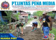 Wujud Kepedulian, Satgas TMMD dan Warga Kompak Perbaiki Jalan Desa