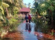 Air Pasang Laut Kembali Naik ke Daratan dan Menggenangi Sejumlah Ruas Jalan Utama di Desa Muntai