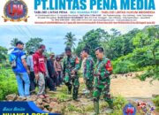 TNI–Rakyat Bersinergi Bangun Jembatan Gantung Penghubung Dua Kecamatan di Sukabumi