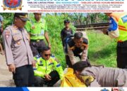 Polsek Leuwigoong Evakuasi Korban Tertabrak Kereta Api di Jembatan Rel
