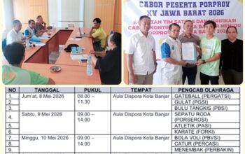 Tim Satgas KONI Banjar Gelar Verifikasi Kontingen Kota Banjar Menuju Porprov XV Jabar