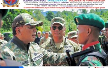 Wapang TNI Dampingi Menhan RI Tinjau Kesiapan Yonif TP 805/KSW di Papua Barat