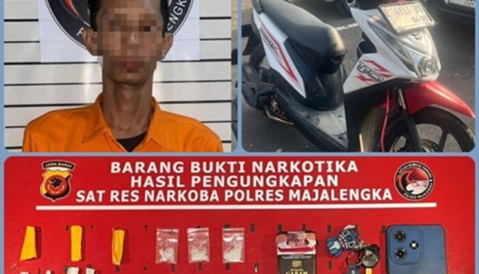 Polres Majalengka Berhasil Amankan Pengedar Sabu di Cikijing, Belasan Paket Siap Edar Disita