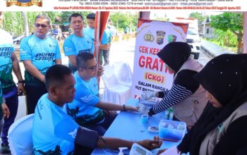 Semarak Hari Bhayangkara ke-80, Polres Kepulauan Meranti Gelar Bahti Kesehatan gratis