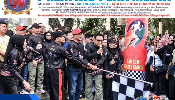 Semarak HUT Bhayangkara ke-80, Bupati Herdiat dan Forkopimda Lepas Ribuan Peserta Jalan Sehat di Alun-Alun Ciamis