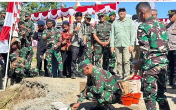 Pangdam XVII/Cenderawasih Pimpin Peletakan Batu Pertama Jembatan Garuda Merah Putih di Mimika