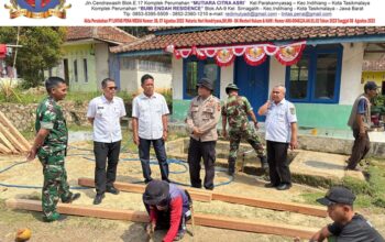 Forkopimcam Parungponteng Turun Langsung Tinjau Karya Satgas TMMD Ke – 129 Kodim 0612/Tasikmalaya