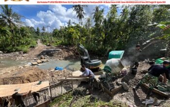 Bakti TNI untuk Rakyat, Pembangunan Jembatan Modular Sungai Belauna di Nias Capai 35 Persen