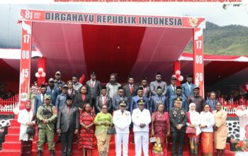 Kodim 1714/Puncak Jaya, Polri dan Pemda Sinergitas Kawal Penuh Upacara HUT RI Ke-81 di Puncak Jaya