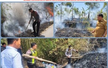 Momen Bupati dan Kapolres Majalengka Mendadak Turun Mobil, Tangani Kebakaran Kebun Pakai Alat Seadanya