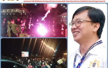 Lapangan Trilogi “Nostalgia Nuansa Banjar 90-an Bertaut Era Digital Layar Nobar Persib Bersama Kapolres, Forkopimda dan Kadin”